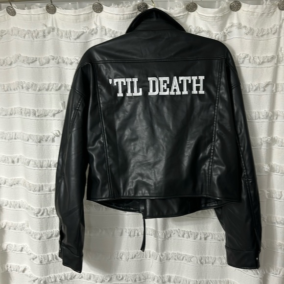12th Tribe Jackets & Blazers - 'TIL DEATH BLACK VEGAN LEATHER JACKET